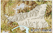 Shaded Relief 3D Map of Gonggar, satellite outside