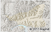 Shaded Relief 3D Map of Gonggar, semi-desaturated