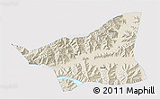 Shaded Relief 3D Map of Gonggar, single color outside