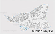Silver Style 3D Map of Gonggar, single color outside