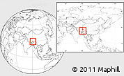 Blank Location Map of Gonggar, within the entire country