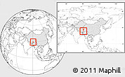 Blank Location Map of Gonggar, highlighted country, within the entire country