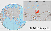 Gray Location Map of Gonggar