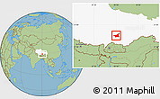 Savanna Style Location Map of Gonggar, highlighted parent region