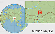 Savanna Style Location Map of Gonggar