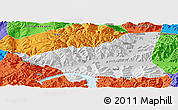 Physical Panoramic Map of Gonggar, political outside