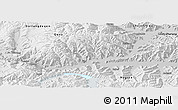 Physical Panoramic Map of Gonggar, semi-desaturated