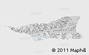 Physical Panoramic Map of Gonggar, single color outside