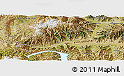 Satellite Panoramic Map of Gonggar
