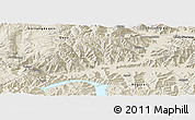 Shaded Relief Panoramic Map of Gonggar