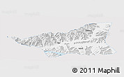 Silver Style Panoramic Map of Gonggar, single color outside