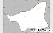 Gray Simple Map of Gonggar, cropped outside