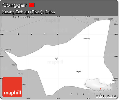 Gray Simple Map of Gonggar