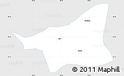 Silver Style Simple Map of Gonggar, single color outside