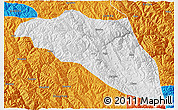 Physical 3D Map of Gonjo, political outside