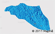 Political 3D Map of Gonjo, cropped outside