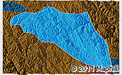 Political 3D Map of Gonjo, darken
