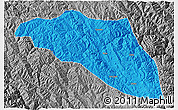 Political 3D Map of Gonjo, desaturated