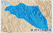 Political 3D Map of Gonjo, lighten