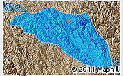 Political 3D Map of Gonjo, semi-desaturated