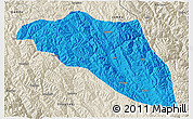 Political 3D Map of Gonjo, shaded relief outside