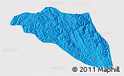 Political 3D Map of Gonjo, single color outside