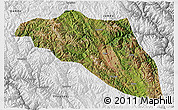 Satellite 3D Map of Gonjo, physical outside