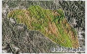 Satellite 3D Map of Gonjo, semi-desaturated