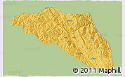 Savanna Style 3D Map of Gonjo, single color outside