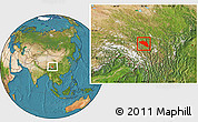 Satellite Location Map of Gonjo