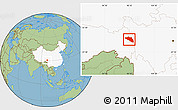 Savanna Style Location Map of Gonjo, highlighted country