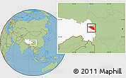 Savanna Style Location Map of Gonjo, highlighted parent region