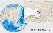 Shaded Relief Location Map of Gonjo, highlighted parent region