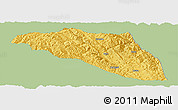 Savanna Style Panoramic Map of Gonjo, single color outside