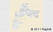 Classic Style 3D Map of Gyangze, single color outside