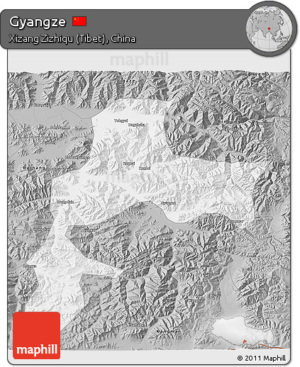 Gray 3D Map of Gyangze