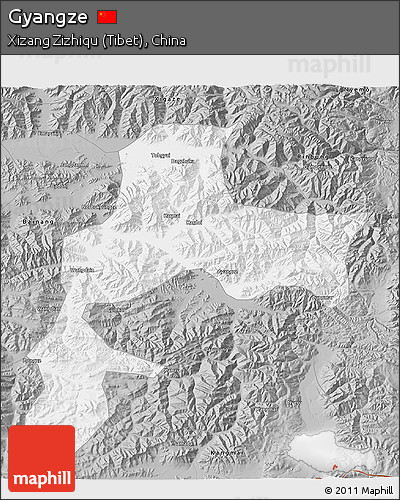 Gray 3D Map of Gyangze