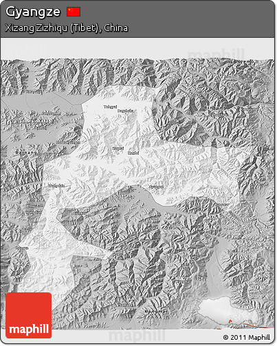 Gray 3D Map of Gyangze