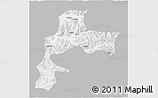 Gray 3D Map of Gyangze, single color outside