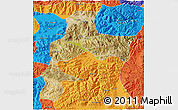 Satellite 3D Map of Gyangze, political outside