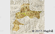 Satellite 3D Map of Gyangze, shaded relief outside