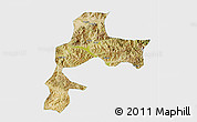 Satellite 3D Map of Gyangze, single color outside
