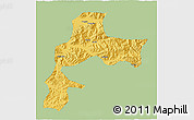 Savanna Style 3D Map of Gyangze, single color outside