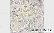 Shaded Relief 3D Map of Gyangze, semi-desaturated