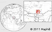 Blank Location Map of Gyangze