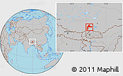 Gray Location Map of Gyangze