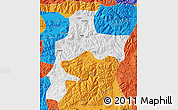 Physical Map of Gyangze, political outside