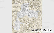 Physical Map of Gyangze, shaded relief outside