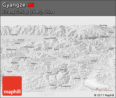 Physical Panoramic Map of Gyangze