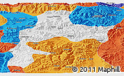 Physical Panoramic Map of Gyangze, political outside